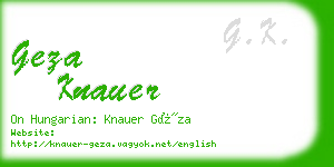 geza knauer business card